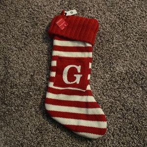 Wondershop red/white striped stocking “G”